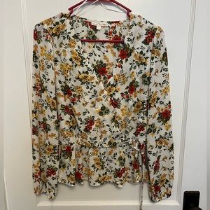 Floral long sleeve top